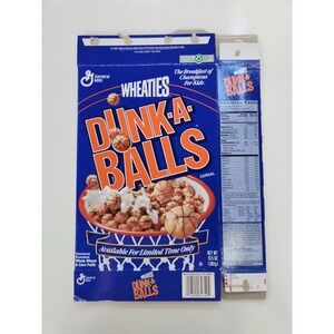 Rare 1993 Limited Release‎ G.M. Wheaties Dunk-A-Balls Basketball Cereal Box Flat